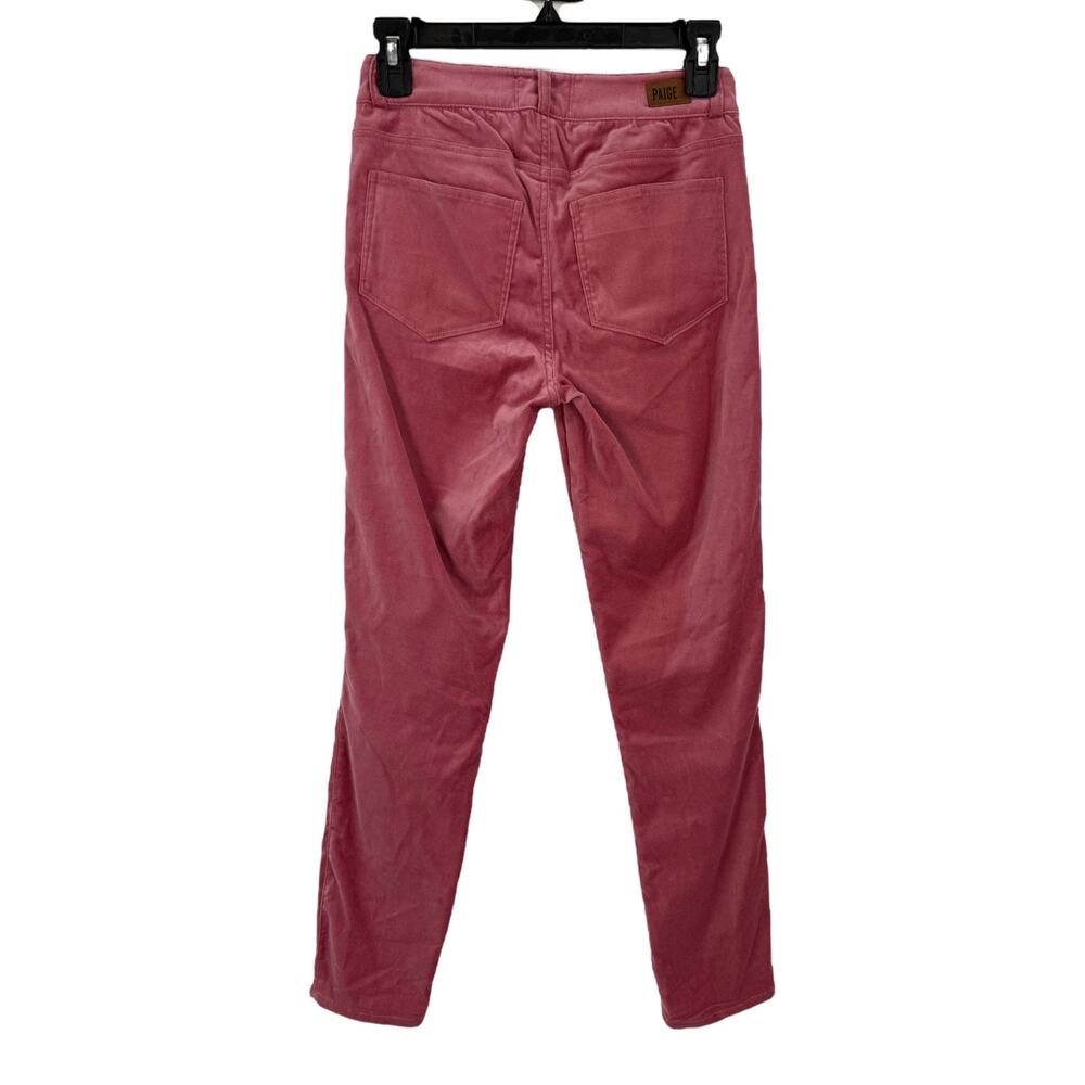 Paige Hoxton cropped Ankle Length high Rise velvet jeans dk pink size 24 - Picture 4 of 7